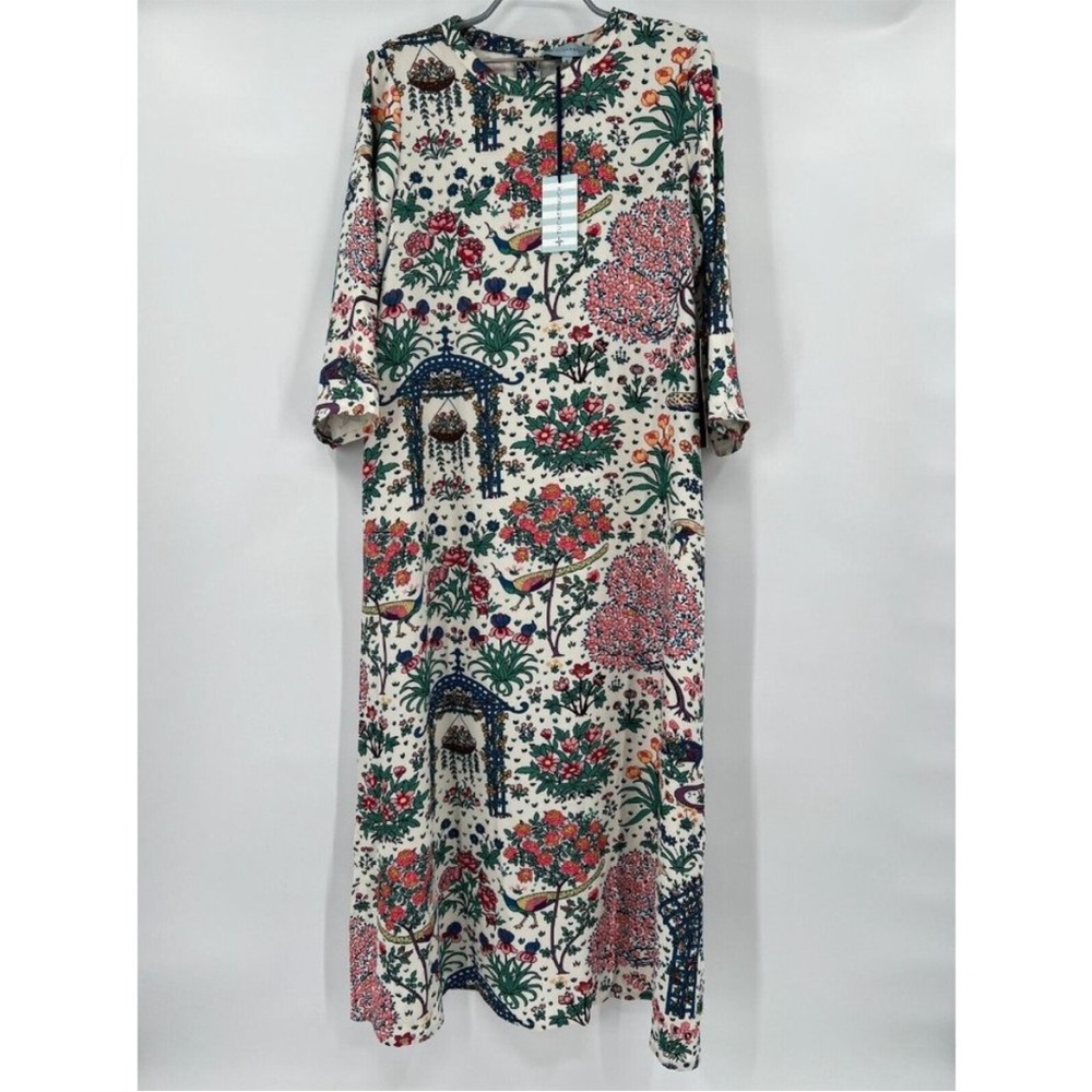 Tuckernuck Women's Enchanted Garden Jamie Midi Dress sz M NWT Peacock Fl…